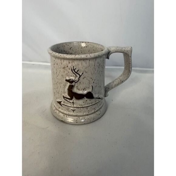 Weathervane Tankards Vermont Speckled Pottery Deer Coffee Tea Cup Mug - Picture 1 of 5